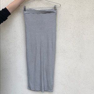 Black and white striped ribbed skirt